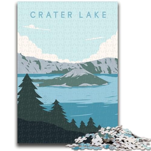 Crater Lake Puzzle 1000 Teile für Erwachsene und Jugendliche, anspruchsvolles Spiel und Familienspiel, Geburtstagsgeschenk, Geschenke, Wandkunst, 1000 Teile (26x38cm) von NYANBFKEA