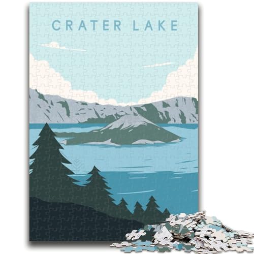 Crater Lake Puzzle 1000 Teile für Teenager Geschenke, Familienspiel Stressabbau Schwierige Herausforderung Tolle Geschenke und Spielzeuge 1000pcs (50x75cm) von NYANBFKEA