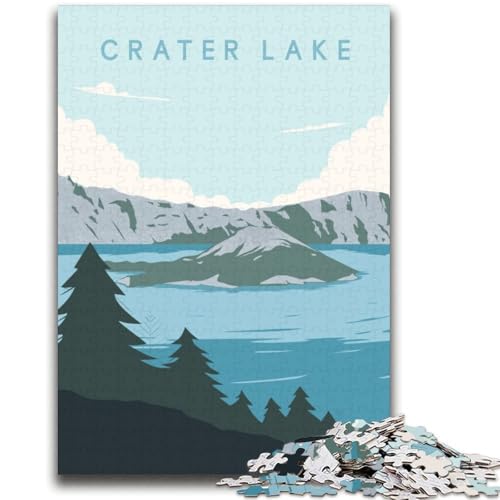 Crater Lake Puzzle für Erwachsene, 2000 Teile, anspruchsvolles Spiel und Lernspiel für die ganze Familie zum Geburtstag, Weihnachten, 2000 Teile (70x100cm) von NYANBFKEA