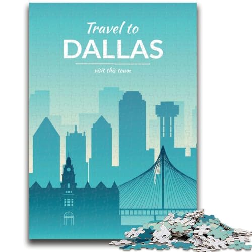 Dallas Texas Puzzle 1000 Teile für Teenager, geeignet für Kinder ab 14 Jahren. Familienspaß ganze Familie. 1000 Teile (50x75cm) von NYANBFKEA