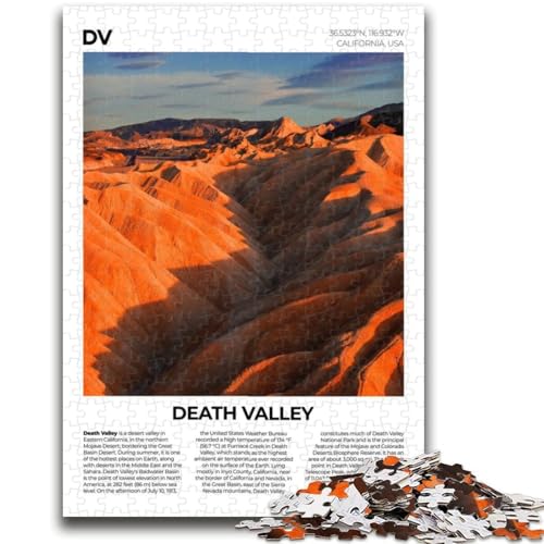 Death Valley Puzzle für Erwachsene, 1000 Teile, anspruchsvolles Spiel und Lernspiel für die ganze Familie zum Geburtstag, Weihnachten, 1000 Teile (50x75cm) von NYANBFKEA