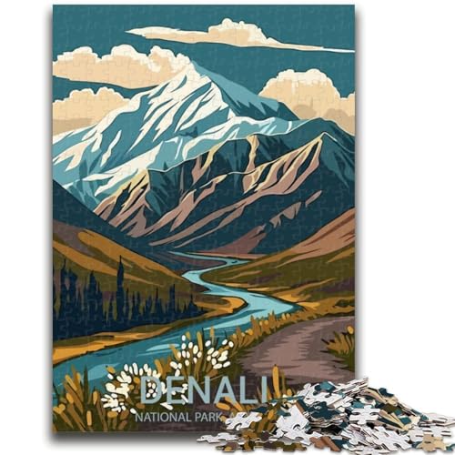 Denali-Nationalpark-Puzzle für Teenager, 1000 Teile, anspruchsvolles Spiel und Familienspiel mit passendem Poster und Quizblatt, 1000 Teile (26x38cm) von NYANBFKEA