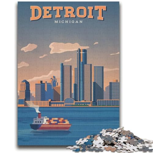 Detroit Puzzles für Erwachsene 2000 Teile, Spielzeug Lernspiele Stressabbau Wichtelgeschenke für Kinder ab 14 Jahren 2000 Teile (70x100cm) von NYANBFKEA