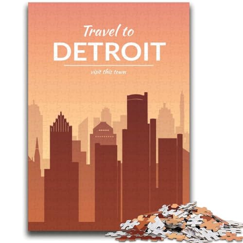 Detroit Puzzles für Teenager, Spielzeug, Lernspiele, Stressabbau, Wunschliste mit Weihnachtsmann, 2000 Teile (70x100cm) von NYANBFKEA