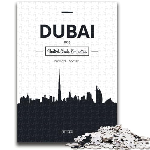 Dubai, VAE-Puzzle für Teenager, 1000 Teile, anspruchsvolles Spiel und Familienspiel mit passendem Poster und Quizblatt, 1000 Teile (50x75cm) von NYANBFKEA