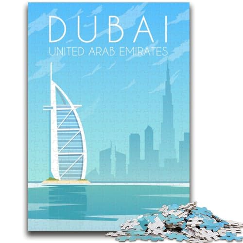 Dubai 1000-teiliges Puzzle für Erwachsene und Jugendliche, Spielzeug, Lernspiele, Stressabbau, Wichtelgeschenke für Kinder ab 14 Jahren, 1000 Teile (26x38cm) von NYANBFKEA