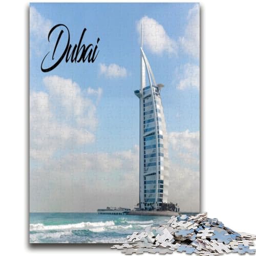 Dubai 1000-teiliges Puzzle für Erwachsene und Jugendliche, Stressabbau, schwierige Herausforderung für die Heimdekoration, für 14+, 1000 Teile (26x38cm) von NYANBFKEA