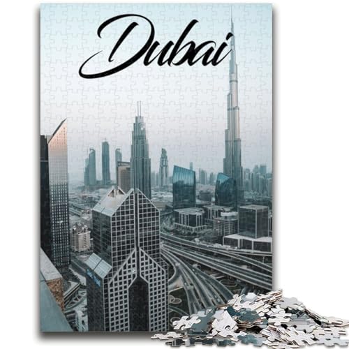 Dubai 1000-teiliges Puzzle für Teenager, Geschenke, perfekt für Spieleabende, buntes Spielzeug als Geschenk für zu Hause, 1000 Teile (26x38cm) von NYANBFKEA