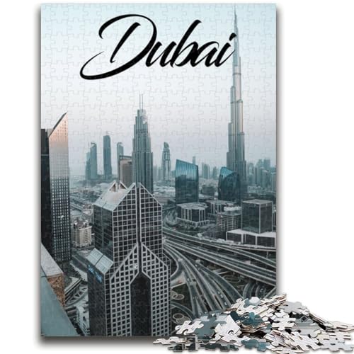 Dubai-Puzzle für Teenager, 1000 Teile, Familienaktivität mit passendem Poster und Quizblatt, für Kinder ab 14 Jahren, 1000 Teile (26x38cm) von NYANBFKEA