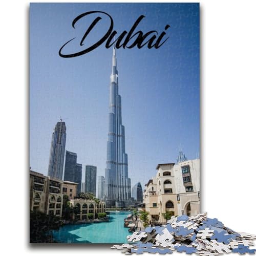Dubai-Puzzle für Teenager, 1000 Teile, anspruchsvolles Spiel und Familienspiel mit passendem Poster und Quizblatt, 1000 Teile (50x75cm) von NYANBFKEA