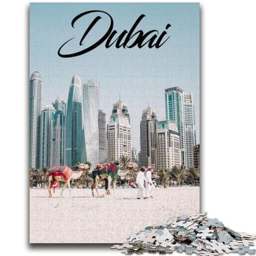 Dubai-Puzzle mit 1000 Teilen für Teenager, Familienaktivität mit passendem Poster und Quizblatt für Kinder ab 14 Jahren, 1000 Teile (26x38cm) von NYANBFKEA