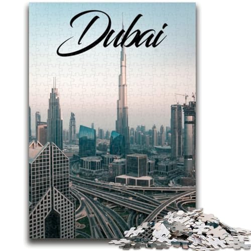 Dubai-Puzzle mit 1000 Teilen für Teenager, Familienaktivität mit passendem Poster und Quizblatt für Kinder ab 14 Jahren, 1000 Teile (26x38cm) von NYANBFKEA