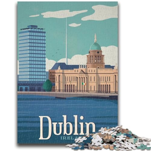 Dublin-Puzzles für Erwachsene und Jugendliche, 1000-teiliges Puzzle, Lernspiele, DIY-Spielzeug mit passendem Poster und Quizblatt, für Kinder ab 14 Jahren, 1000 Teile (26x38cm) von NYANBFKEA