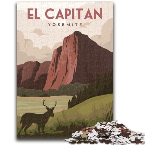 EL Capitan Yosemite Reise-Puzzles für Teenager, 1000 Puzzles, lustige Spiele für die ganze Familie, lustige Aktivitäten zu Hause, Geburtstagsgeschenk, Reisegeschenke, 1000 Teile (50x75cm) von NYANBFKEA