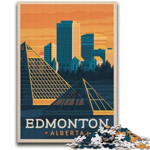 Edmonton Cityscape Puzzle für Teenager, 2000 Teile, anspruchsvolles Spiel und Familienspiel mit passendem Poster und Quizblatt, 2000 Teile (70x100cm) von NYANBFKEA