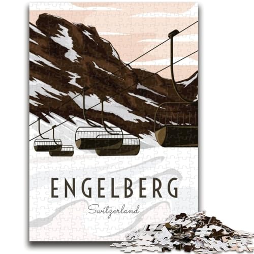 Engelberg Schweiz 1000-teiliges Puzzle für Erwachsene und Jugendliche, Spielzeug, Lernspiele, Stressabbau, Wichtelgeschenke für Kinder ab 14 Jahren, 1000 Teile (26x38cm) von NYANBFKEA