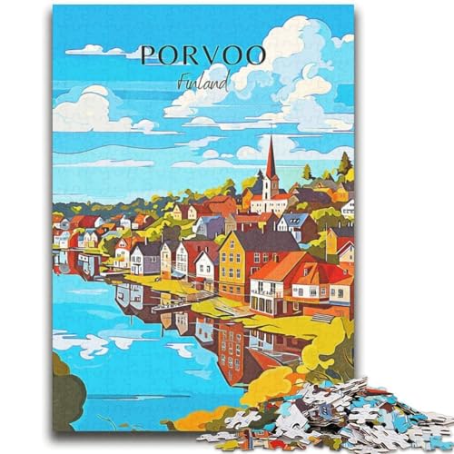 Finnland Porvoo Reisepuzzle 2000 Teile für Erwachsene, Spielzeug, Lernspiele, Stressabbau, Wichtelgeschenke für Kinder ab 14 Jahren, 2000 Teile (70x100cm) von NYANBFKEA