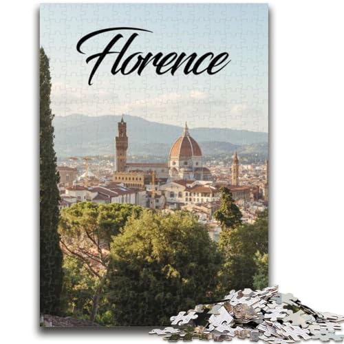 Florence Puzzle 1000 Teile für Teenager-Geschenke, Familienspiel zum Stressabbau, schwierige Herausforderung, tolle Geschenke und Spielzeuge, 1000 Teile (26x38cm) von NYANBFKEA