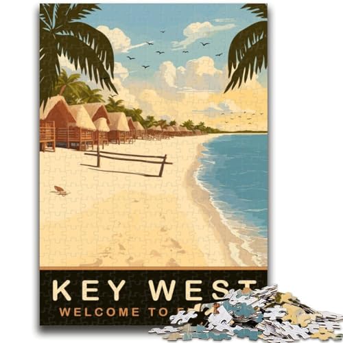 Florida Key West Beach Puzzle für Erwachsene 1000 Teile, Staycation Kill Time Geburtstagsgeschenk, Geschenke, Wandkunst für 14+ 1000 Stück (26x38cm) von NYANBFKEA