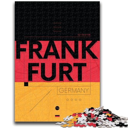Frankfurt, Deutschland, 1000-teiliges Puzzle für Teenager, Geschenke, pädagogisches Spielzeug zum Stressabbau, ganze Familie, 1000 Teile (26x38cm) von NYANBFKEA