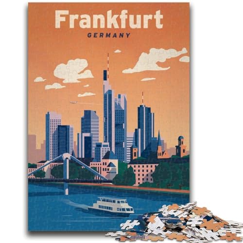 Frankfurt 1000-teiliges Puzzle für Teenager, Geschenke, Familienspiel, Stressabbau, schwierige Herausforderung, tolle Geschenke und Spielzeuge, 1000 Teile (50x75cm) von NYANBFKEA