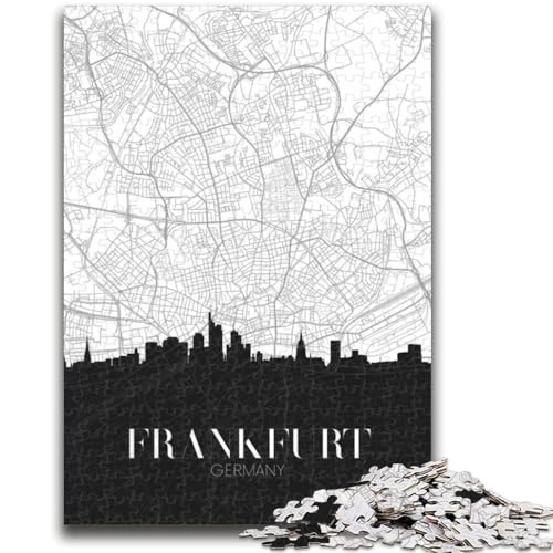 Frankfurt-Puzzle für Teenager, 1000 Teile, Familienaktivität mit passendem Poster und Quizblatt für Kinder ab 14 Jahren, 1000 Teile (26x38cm) von NYANBFKEA