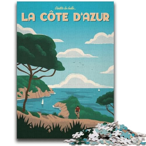 Französische Riviera, 2000-teiliges Puzzle für Erwachsene, Geschenke für Lernspiele, Herausforderungsspielzeug, Geburtstagsgeschenk, Geschenke, Wandkunst, 2000 Teile (70x100cm) von NYANBFKEA