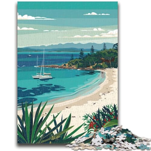 Fraser Island Beach Puzzle für Teenager, 1000 Teile, anspruchsvolles Spiel und Familienspiel mit passendem Poster und Quizblatt, 1000 Teile (50x75cm) von NYANBFKEA
