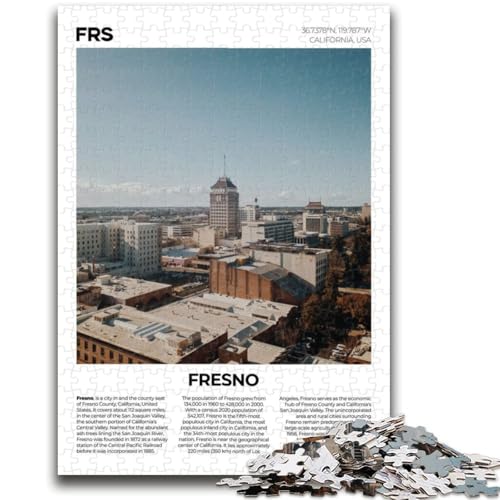 Fresno Puzzle 1000 Teile für Teenager ab 14 Jahren, Denksportaufgaben, Familienspiele, Weihnachts- und Geburtstagsgeschenke, 1000 Teile (50x75cm) von NYANBFKEA