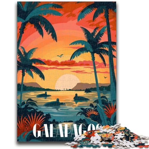Galapagos Sunset Bliss Puzzle 1000 Teile für Erwachsene und Jugendliche, Stressabbau, Staycation, Zeit totschlagen, Liebe zwischen Paaren stärken, 1000 Teile (26x38cm) von NYANBFKEA