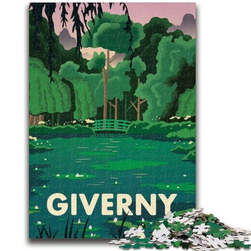 Giverny 1000-teiliges Puzzle für Erwachsene, Lernspiele, DIY-Spielzeug mit passendem Poster und Quizblatt für Kinder ab 14 Jahren, 1000 Teile (50x75cm) von NYANBFKEA