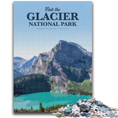 Glacier-Nationalpark-Puzzle 1000 Teile für Erwachsene und Jugendliche, anspruchsvolles Spiel und Familienspiel, Geburtstagsgeschenk, Geschenke, Wandkunst, 1000 Teile (26x38cm) von NYANBFKEA