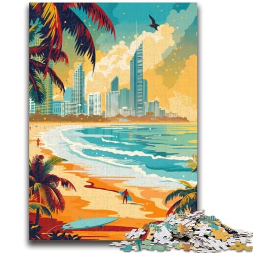 Gold Coast Paradise Puzzle für Teenager, 1000 Teile, anspruchsvolles Spiel und Familienspiel mit passendem Poster und Quizblatt, 1000 Teile (50x75cm) von NYANBFKEA