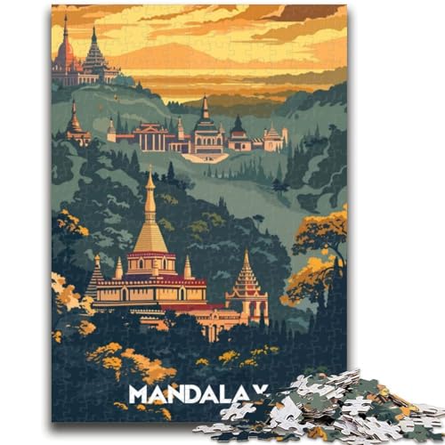 Golden Mandalay Puzzle 1000 Teile für Teenager-Geschenke, perfekt für Spieleabende, buntes Spielzeug als Geschenk für zu Hause, 1000 Teile (26x38cm) von NYANBFKEA