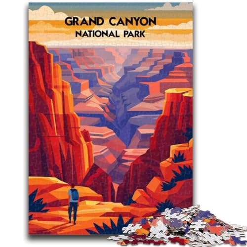 Grand Canyon Majesty Puzzle für Teenager, 1000 Teile, anspruchsvolles Spiel und Familienspiel mit passendem Poster und Quizblatt, 1000 Teile (50x75cm) von NYANBFKEA