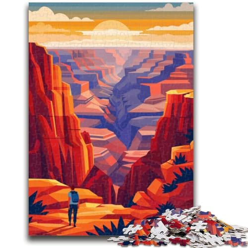 Grand Canyon Sunset 1000-teiliges Puzzle für Jugendliche und Erwachsene, Stressabbau, schwierige Herausforderung für die Heimdekoration für 14+, 1000 Teile (26x38cm) von NYANBFKEA