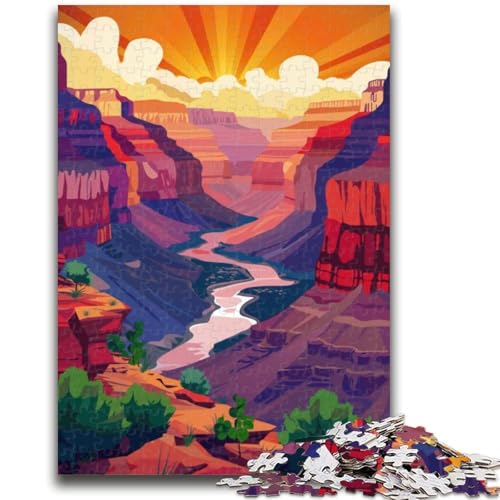 Grand Canyon Sunset Puzzle für Teenager, 1000 Teile, anspruchsvolles Spiel und Familienspiel mit passendem Poster und Quizblatt, 1000 Teile (26x38cm) von NYANBFKEA