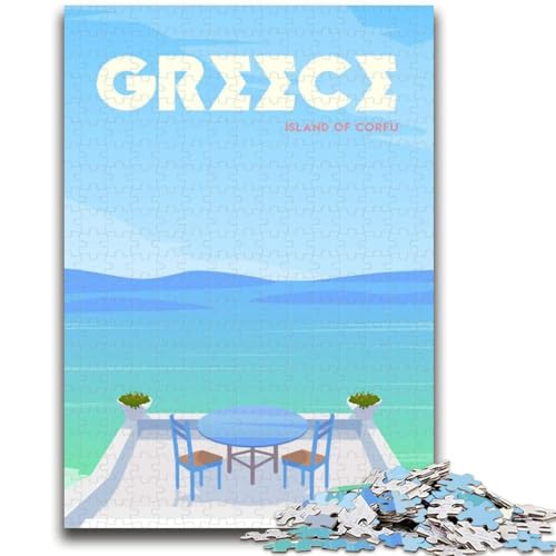 Griechenland 1000-teiliges Puzzle für Erwachsene, Geschenke für Lernspiele, Herausforderungsspielzeug, Geburtstagsgeschenk, Geschenke, Wandkunst, 1000 Stück (26x38cm) von NYANBFKEA