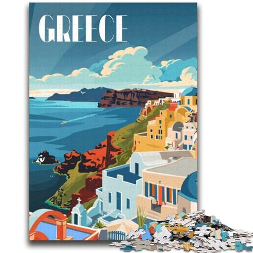 Griechische Küste, 2000-teiliges Puzzle für Erwachsene und Jugendliche, Spielzeug, Lernspiele, Stressabbau, Wichtelgeschenke für Kinder ab 14 Jahren, 2000 Teile (70x100cm) von NYANBFKEA