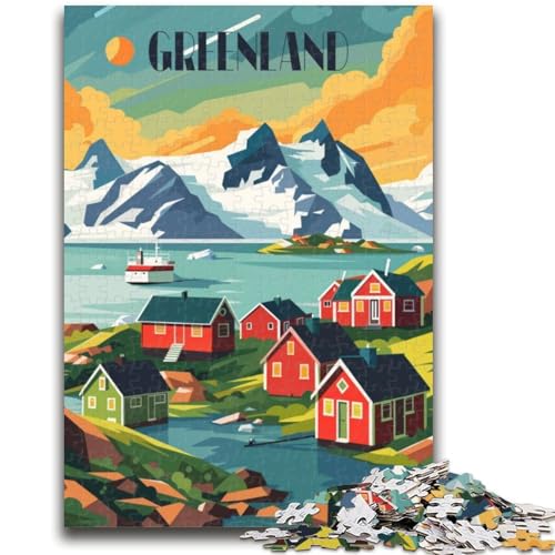 Grönland-Dorf-Puzzle für Teenager, 1000 Teile, anspruchsvolles Spiel und Familienspiel mit passendem Poster und Quizblatt, 1000 Teile (26x38cm) von NYANBFKEA