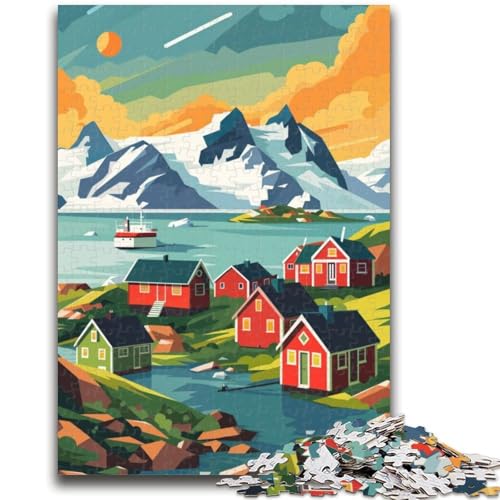 Grönland-Dorflandschafts-Puzzle 1000 Teile für Erwachsene, ab 14 Jahren, Denksportaufgaben, Familienspiele, Weihnachts- und Geburtstagsgeschenke, 1000 Teile (50x75cm) von NYANBFKEA