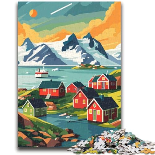Grönland-Dorflandschafts-Puzzles für Erwachsene 1000 Teile, Spielzeug, Lernspiele, Stressabbau, Wichtelgeschenke für Kinder ab 14 Jahren, 1000 Teile (26x38cm) von NYANBFKEA