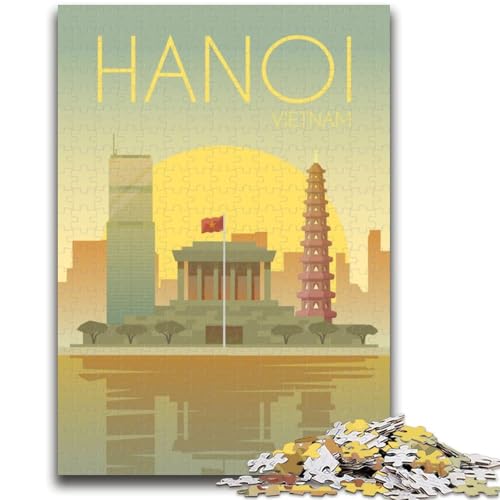 Hanoi-Puzzle, 1000 Teile, für Teenager, Familienaktivität mit passendem Poster und Quizblatt, für Kinder ab 14 Jahren, 1000 Teile (50x75cm) von NYANBFKEA