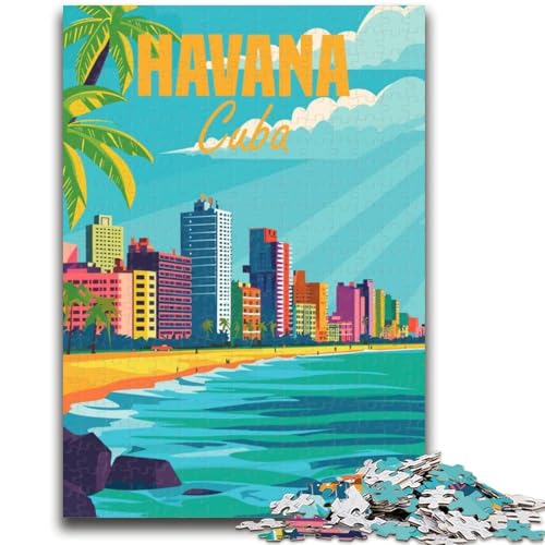 Havanna, Kuba, Minimal-Puzzle, 1000 Teile, für Erwachsene und Jugendliche, anspruchsvolles Spiel und Familienspiel, Geburtstagsgeschenk, Geschenke, Wandkunst, 1000 Teile (50x75cm) von NYANBFKEA