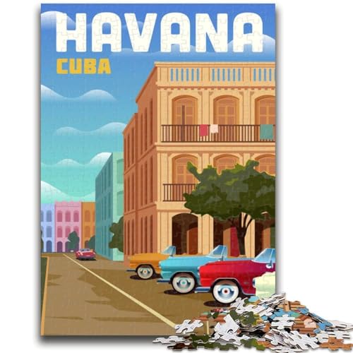 Havanna-Puzzle, 1000 Teile, für Erwachsene ab 14 Jahren, Heimkunst-Dekoration, Familienspiele, Weihnachts- und Geburtstagsgeschenke, 1000 Teile (50x75cm) von NYANBFKEA