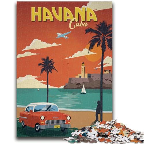 Havanna-Puzzle mit 1000 Teilen für Teenager, geeignet für Kinder ab 14 Jahren. Familienspaß ganze Familie. 1000 Teile (50x75cm) von NYANBFKEA