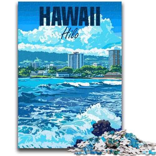 Hawaii Hilo City Puzzle 1000 Teile für Teenager Geschenke, Familienspiel Stressabbau Schwierige Herausforderung Tolle Geschenke und Spielzeuge 1000pcs (50x75cm) von NYANBFKEA