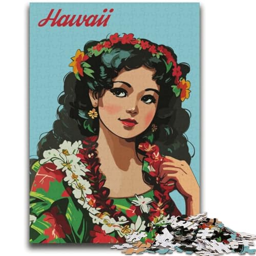 Hawaii-Hula-Mädchen-Puzzles für Erwachsene und Teenager, zum Stressabbau, zum Zeitvertreib zu Hause und zur Stärkung der Liebe zwischen Paaren, 2000 Teile (70x100cm) von NYANBFKEA