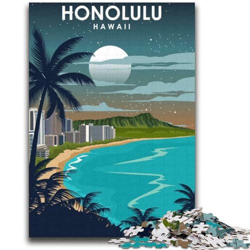 Honolulu, Hawaii bei Nacht, Puzzles für Teenager, 2000 Teile, geeignet für Kinder ab 14 Jahren, Spielzeug, Wanddekoration, Geburtstag und einzigartige Geschenke, 2000 Teile (70x100cm) von NYANBFKEA