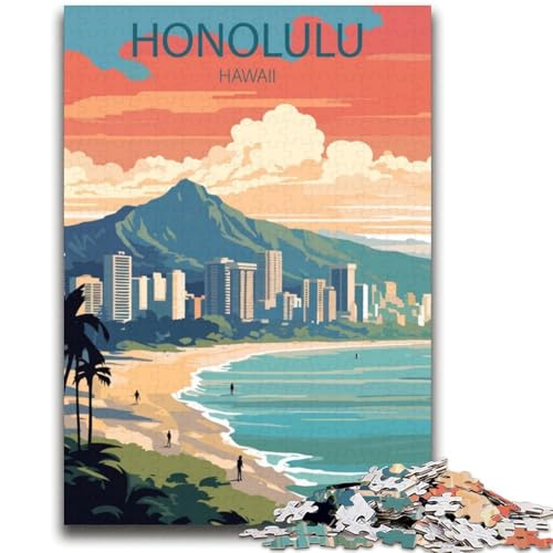 Honolulu Hawaii Puzzle für Erwachsene 2000 Teile, anspruchsvolles Spiel und Lernspiel für die ganze Familie zum Geburtstag, Weihnachten 2000 Teile (70x100cm) von NYANBFKEA